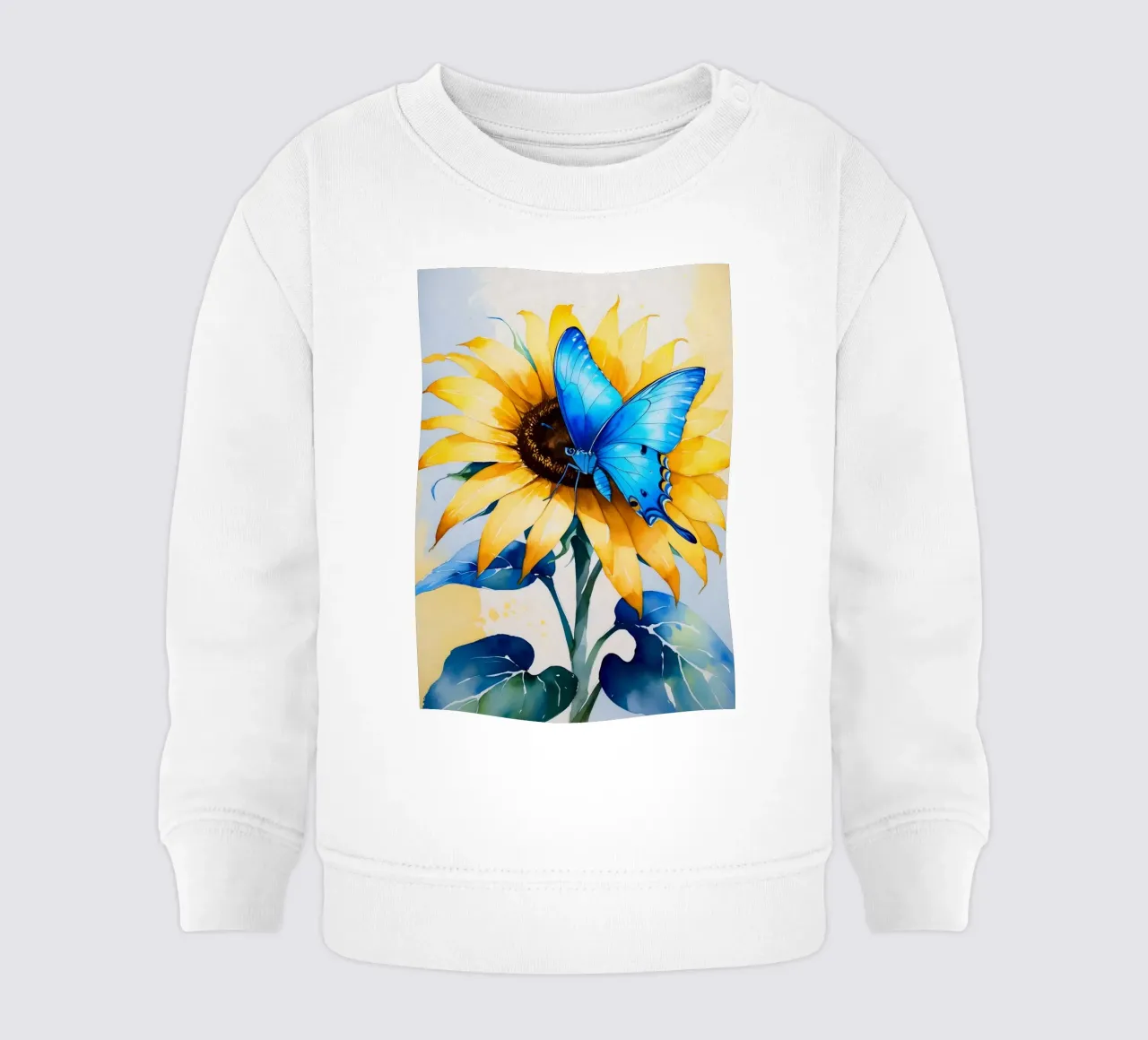 Pittura digitale di farfalla e girasole felpa neonato da Bloom And Brush