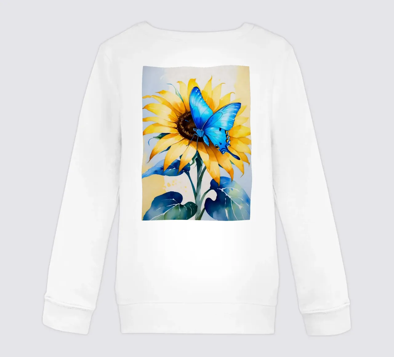 Pittura digitale di farfalla e girasole felpa bambino da Bloom And Brush