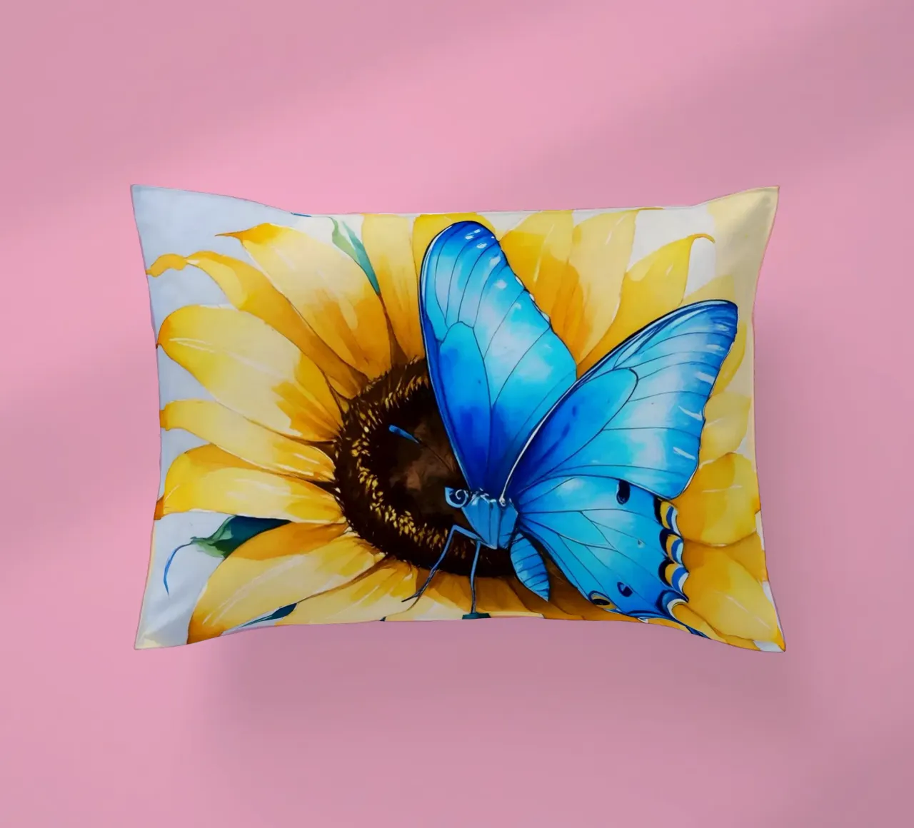 Pittura digitale di farfalla e girasole cuscino da Bloom And Brush