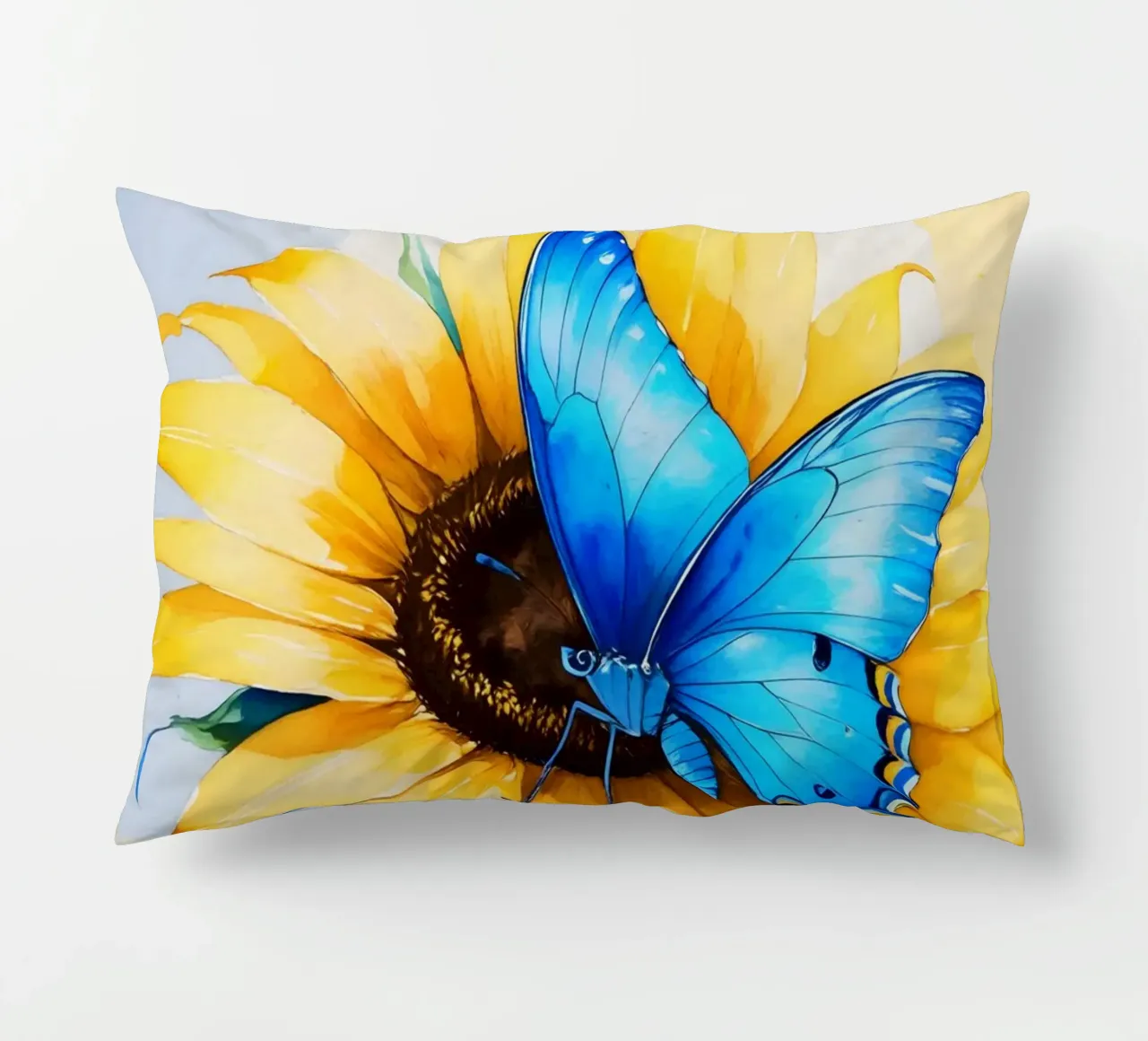 Pittura digitale di farfalla e girasole cuscino da Bloom And Brush