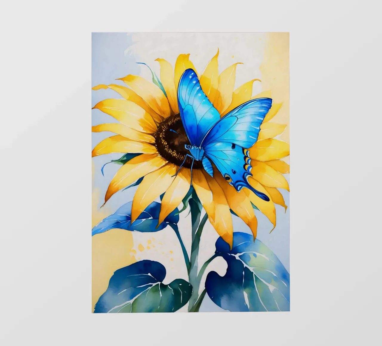Pittura digitale di farfalla e girasole telo in pvc da Bloom And Brush