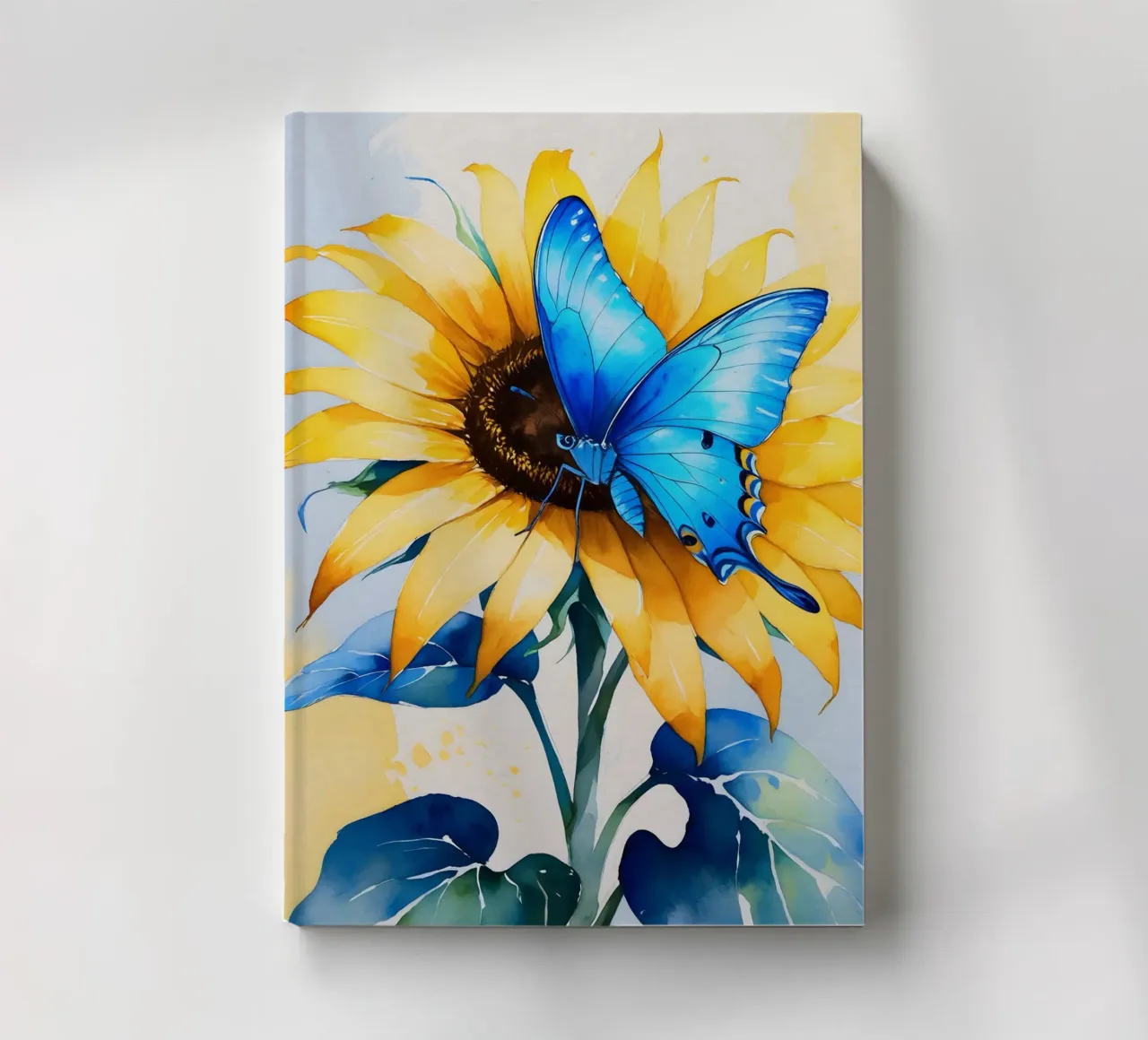 Peinture numérique d'un papillon et d'un tournesol carnet de notes de Bloom And Brush