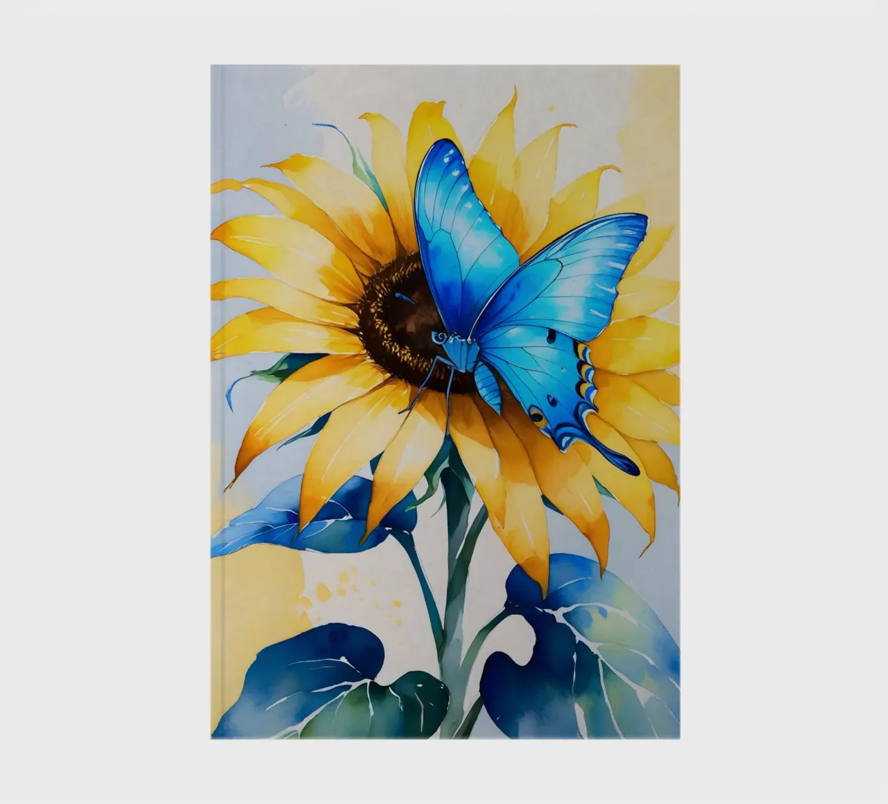 Peinture numérique d'un papillon et d'un tournesol carnet de notes de Bloom And Brush