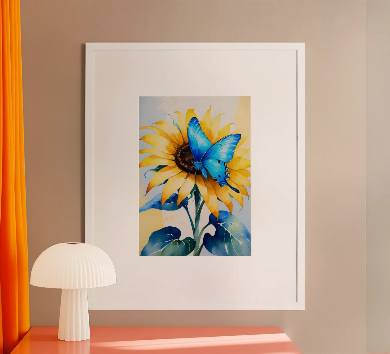 Pittura digitale di farfalla e girasole carta hahnemühle da Bloom And Brush