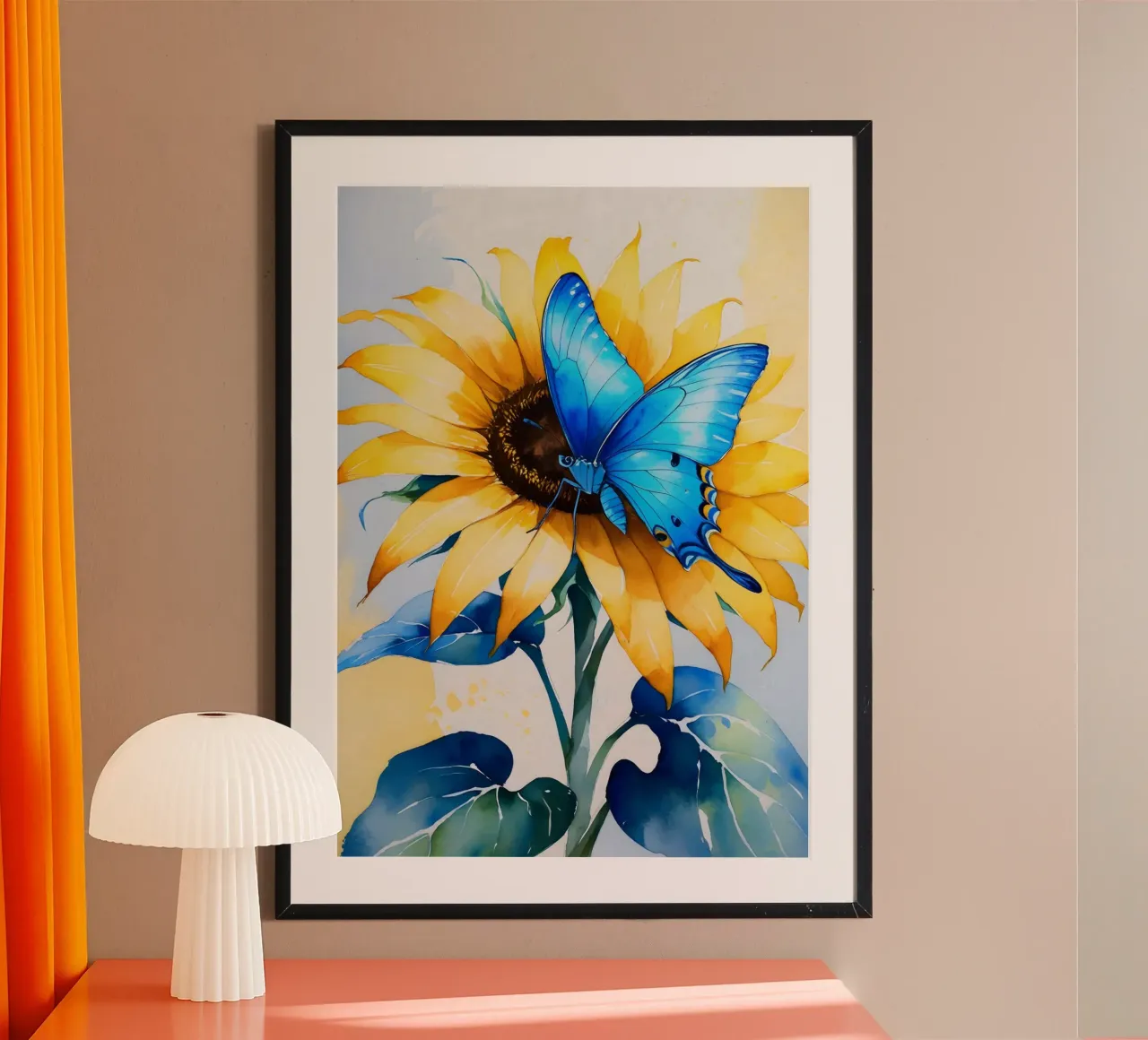 Pittura digitale di farfalla e girasole carta hahnemühle da Bloom And Brush