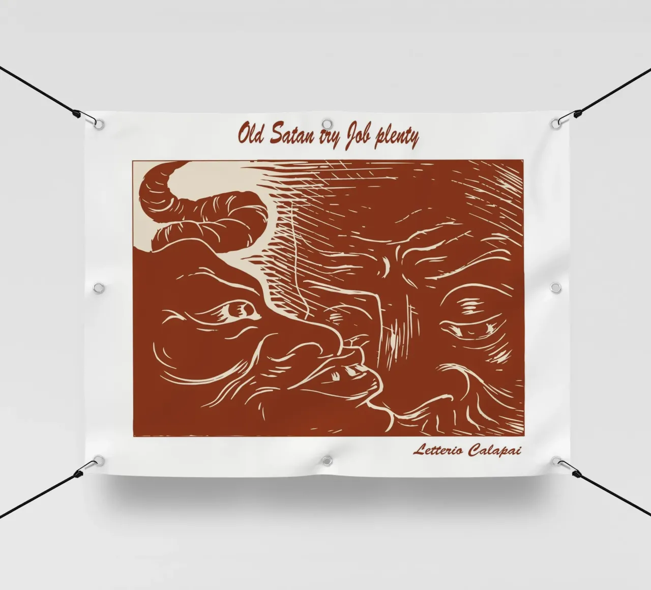 Il vecchio Satana prova Giobbe in abbondanza telo in pvc da Doa Project