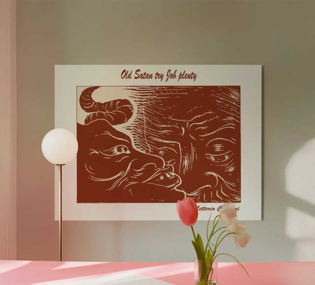 Il vecchio Satana prova Giobbe in abbondanza plexiglass da Doa Project