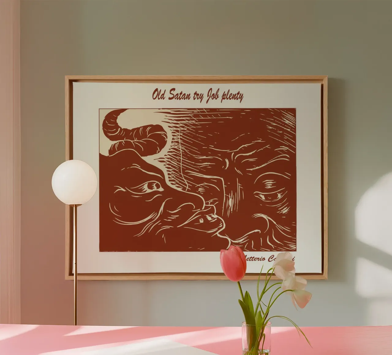 Il vecchio Satana prova Giobbe in abbondanza tela da Doa Project