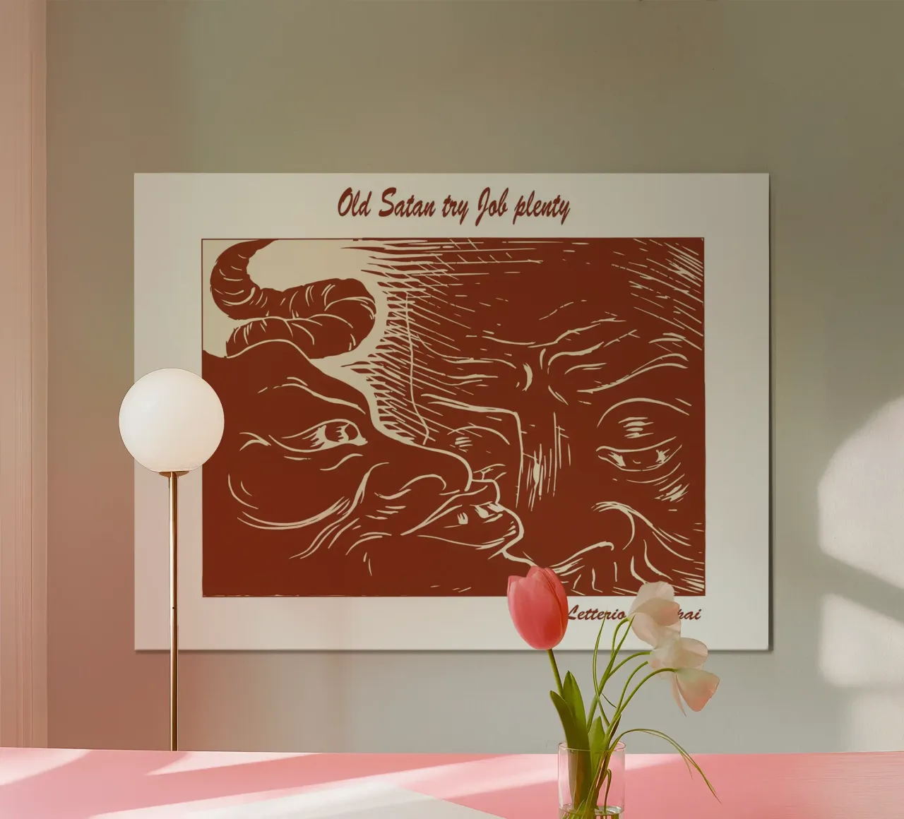 Il vecchio Satana prova Giobbe in abbondanza poster da Doa Project