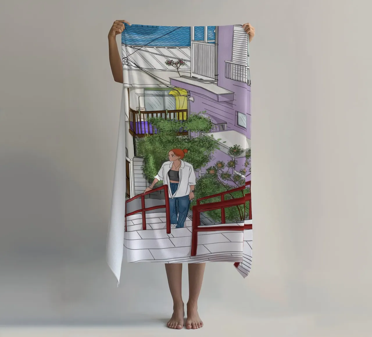 Your Name strandhanddoek van beanieontheroad