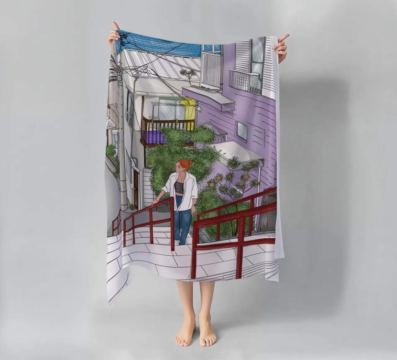 Your Name strandhanddoek van beanieontheroad