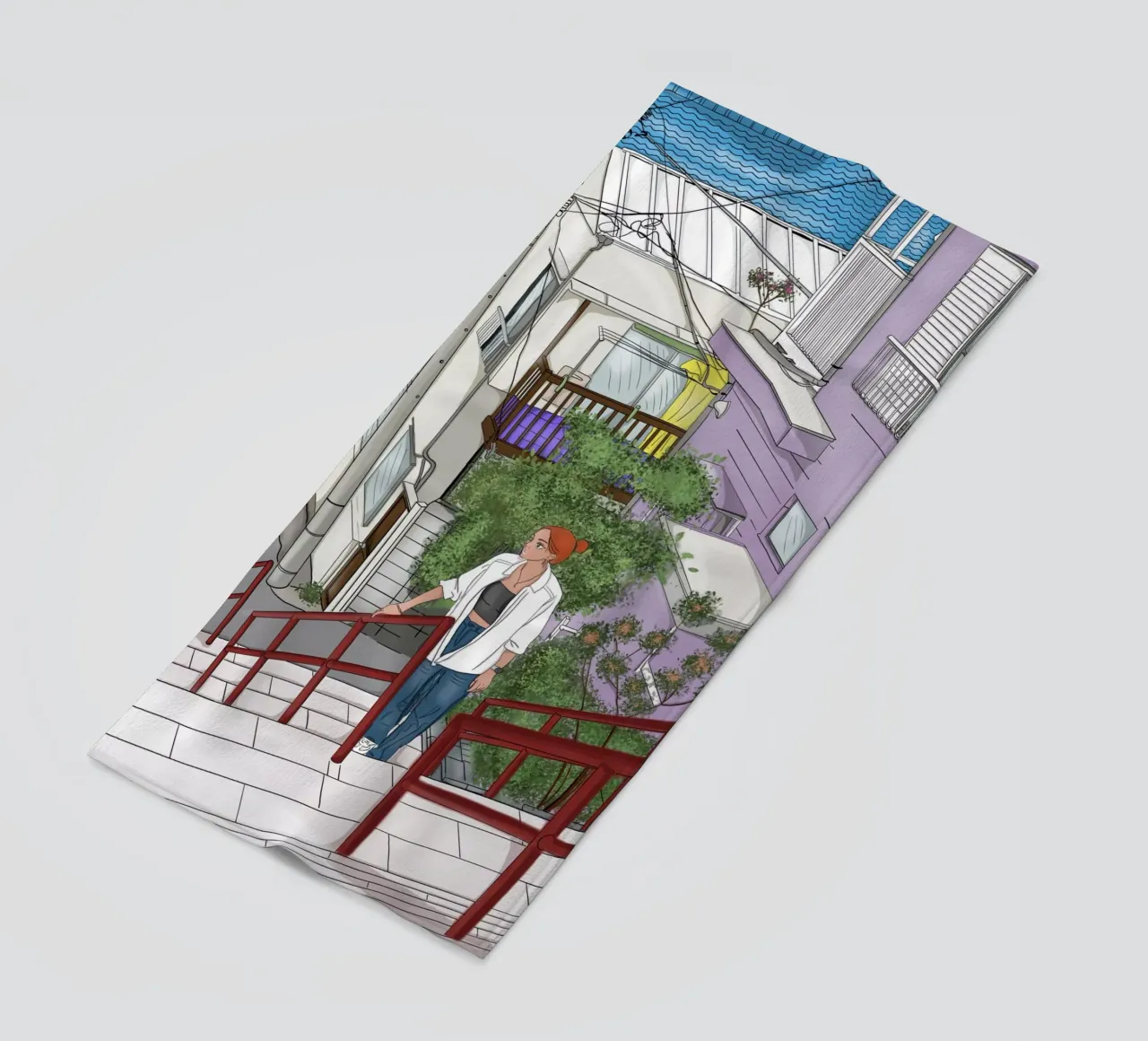 Your Name strandhanddoek van beanieontheroad