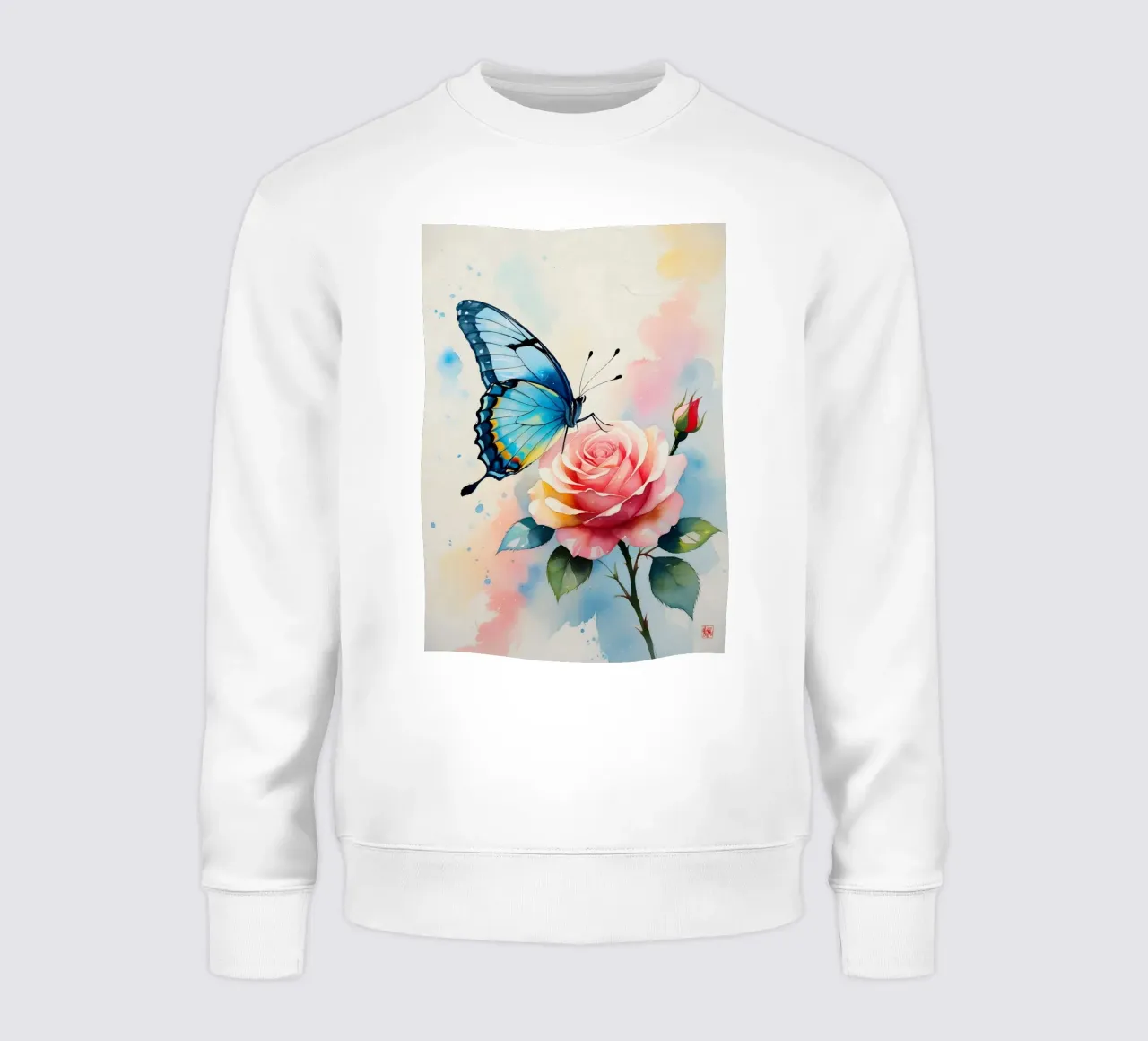 Pittura digitale di farfalla blu e rosa rosa felpa da Bloom And Brush
