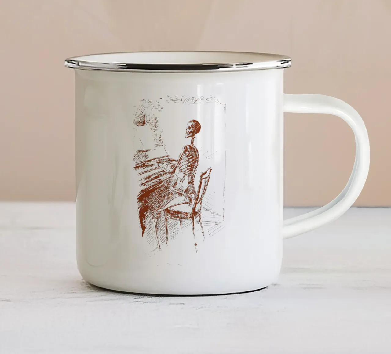 La morte al pianoforte tazza in smalto da Doa Project