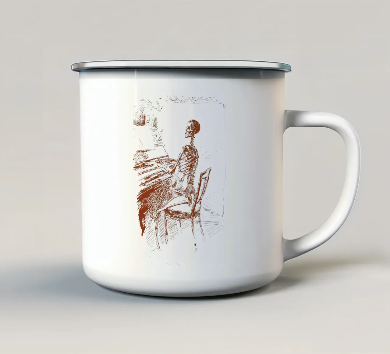 La morte al pianoforte tazza in smalto da Doa Project