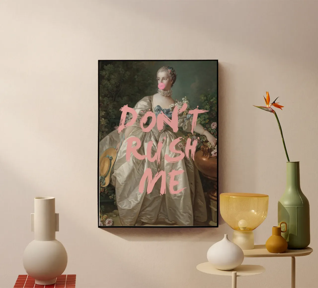 Don’t Rush Me – Bold Feminist Bubble-Gum Art Print Acryl-Glas von GraceDigitalArtCo