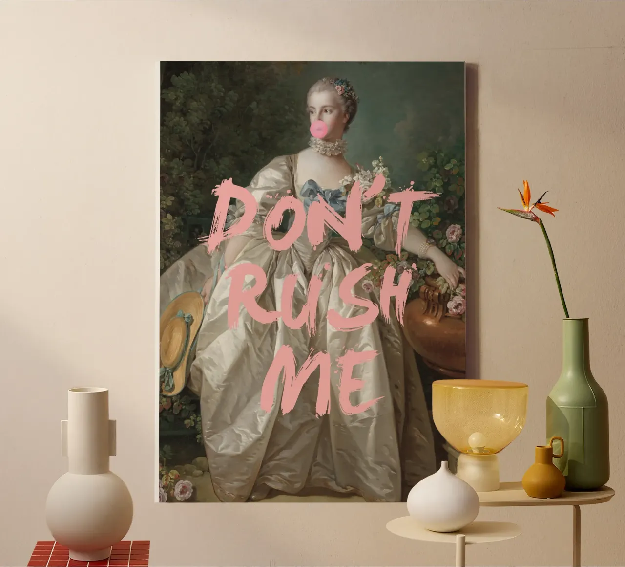 Don’t Rush Me – Bold Feminist Bubble-Gum Art Print canvas by GraceDigitalArtCo