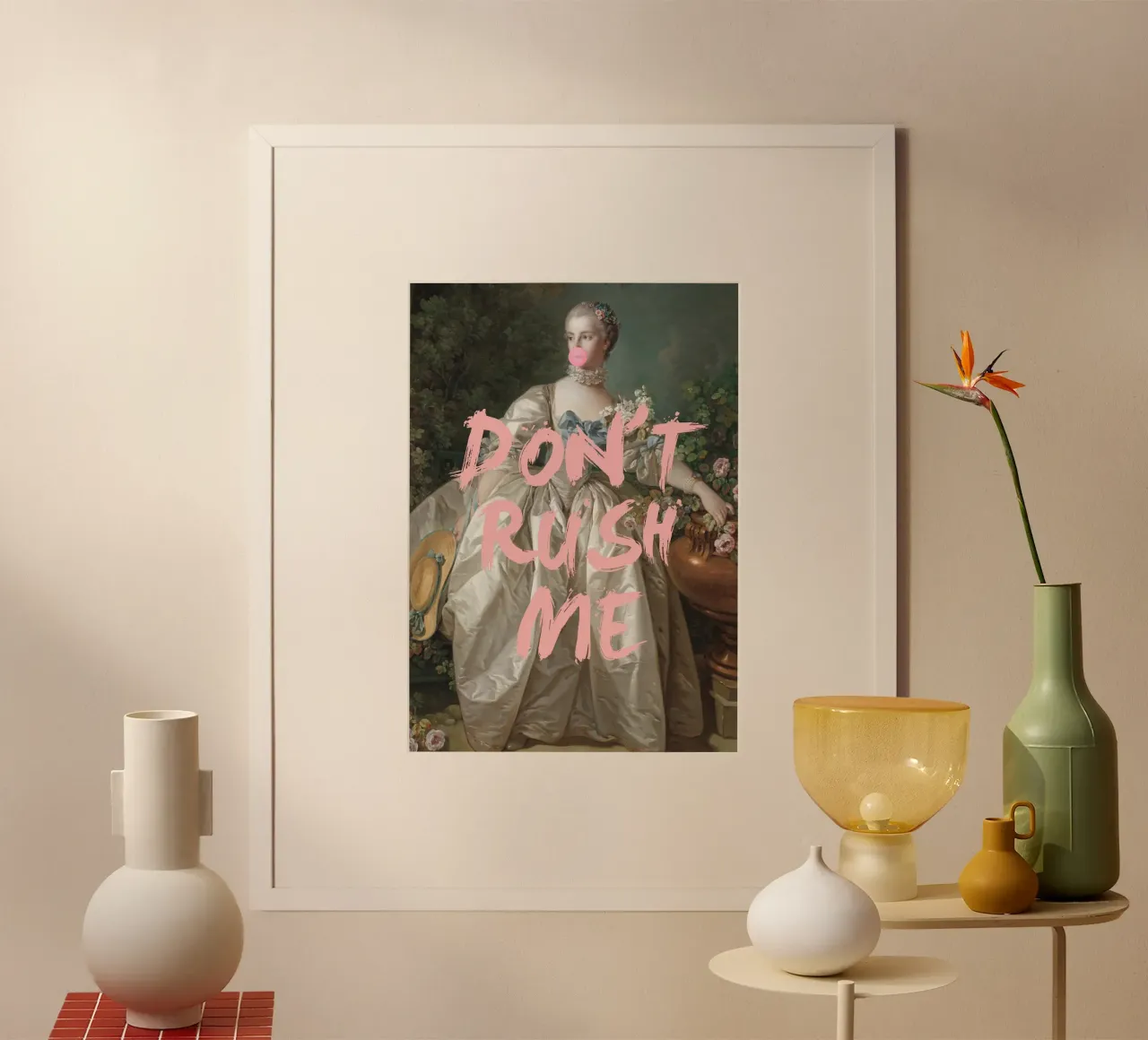 Don’t Rush Me – Bold Feminist Bubble-Gum Art Print Poster von GraceDigitalArtCo