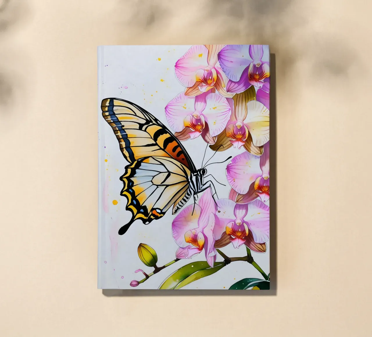 Pittura digitale di farfalla e fiori di orchidea diario da Bloom And Brush
