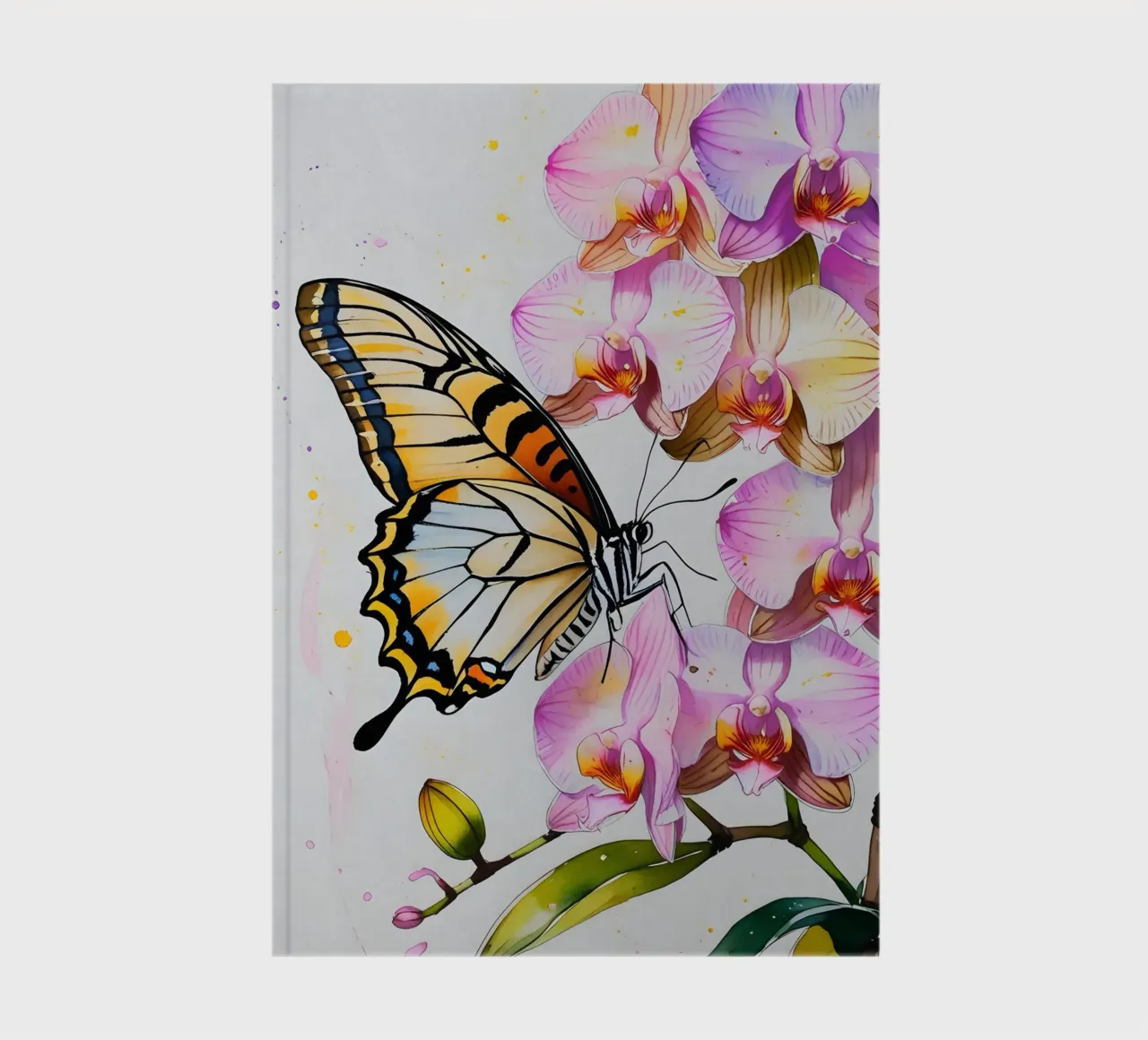 Pittura digitale di farfalla e fiori di orchidea diario da Bloom And Brush