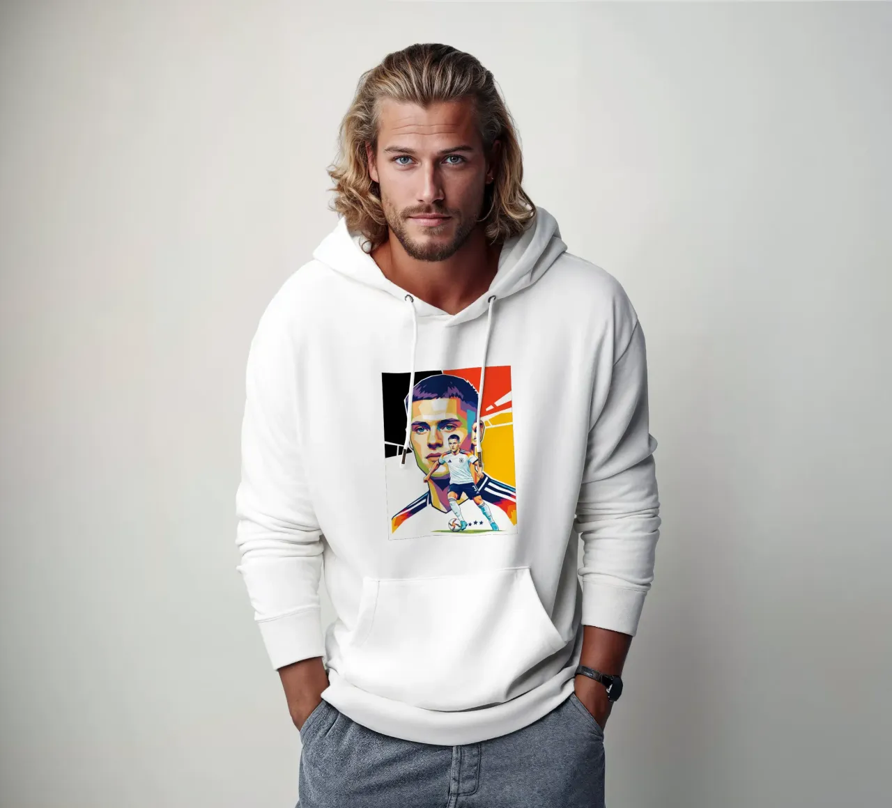 Pop art colorata Florian Wirtz felpa con cappuccio da Hantamrata