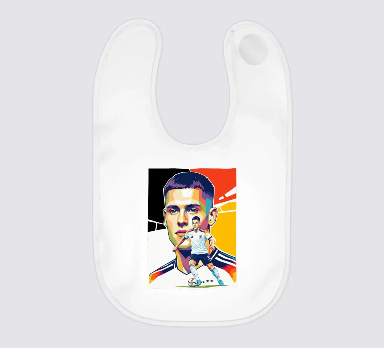 Pop art colorata Florian Wirtz bavaglino da Hantamrata