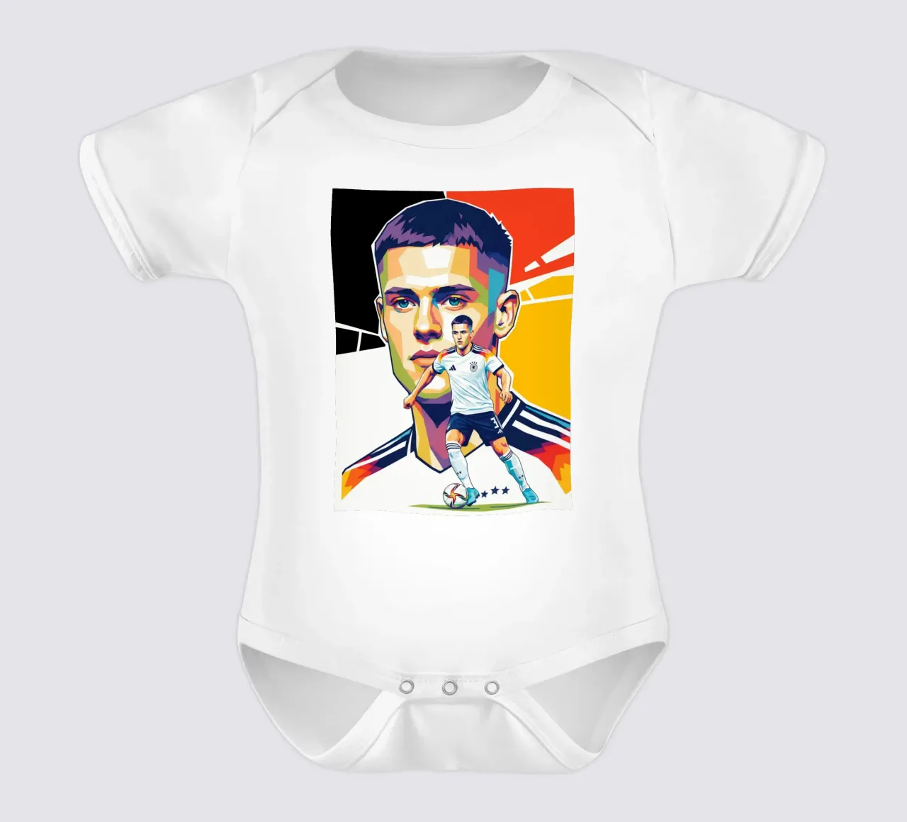 Pop art colorata Florian Wirtz body neonato maniche corte da Hantamrata