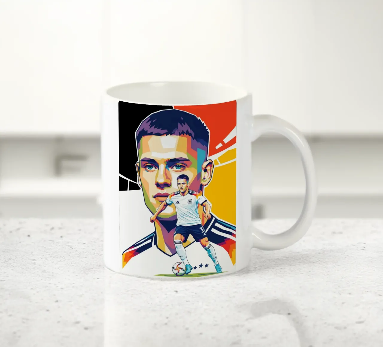 Pop art colorata Florian Wirtz tazza in ceramica da Hantamrata