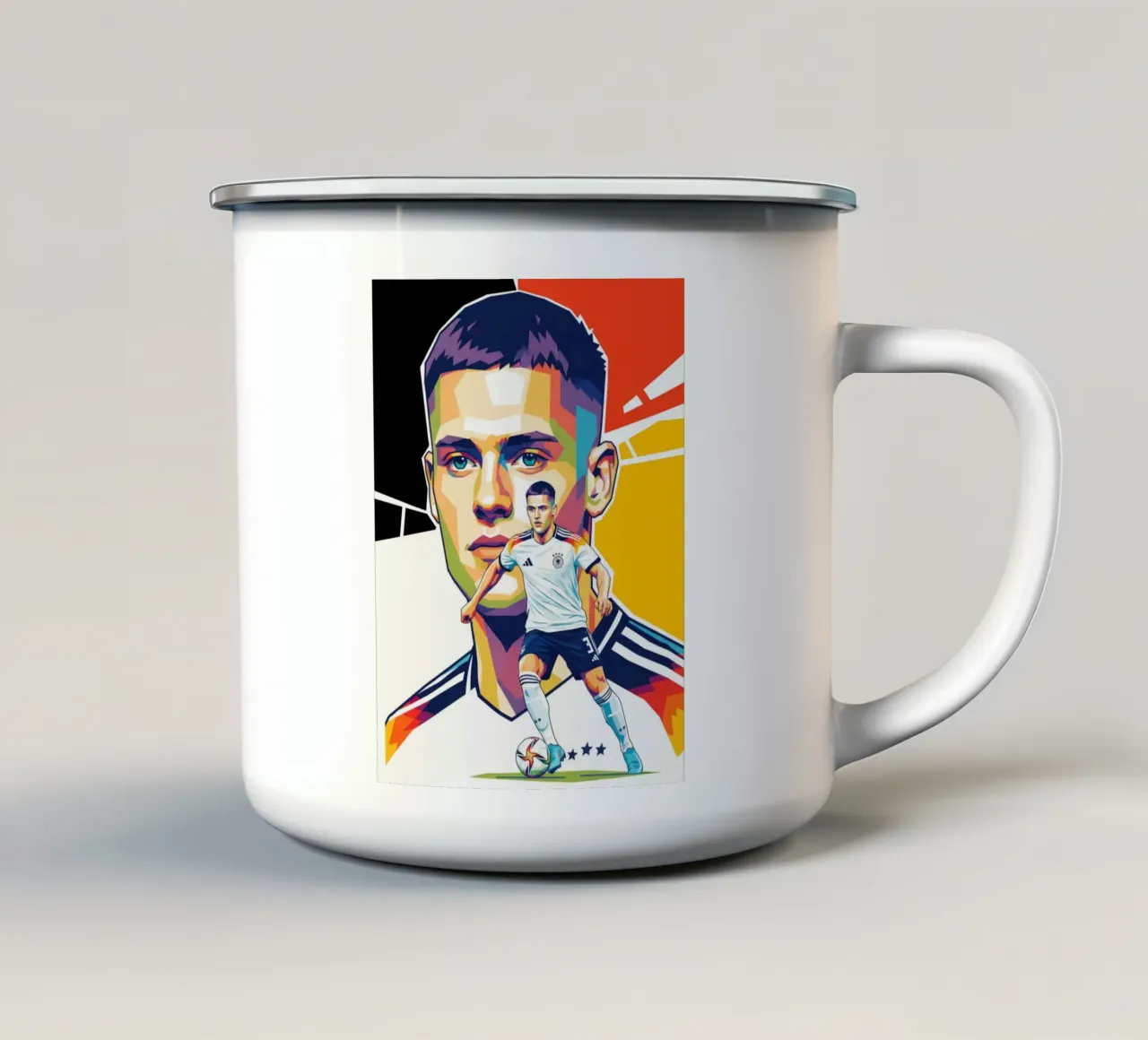 Pop art colorata Florian Wirtz tazza in smalto da Hantamrata