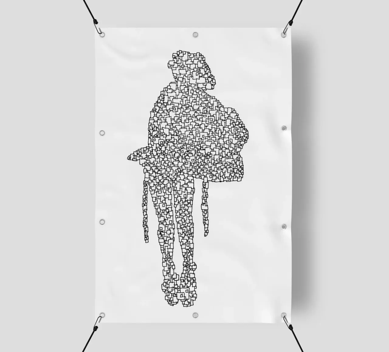 FRAGMENTED ( FALLING APART ) telo in pvc da Grey Aaren
