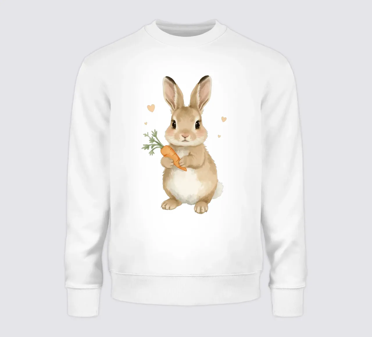 Coniglio carino con in mano una carota felpa da DesignDoodle