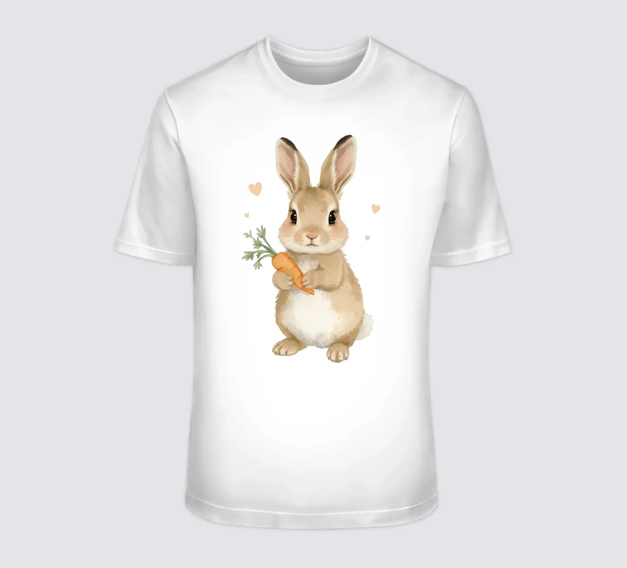 Coniglio carino con in mano una carota t-shirt da DesignDoodle