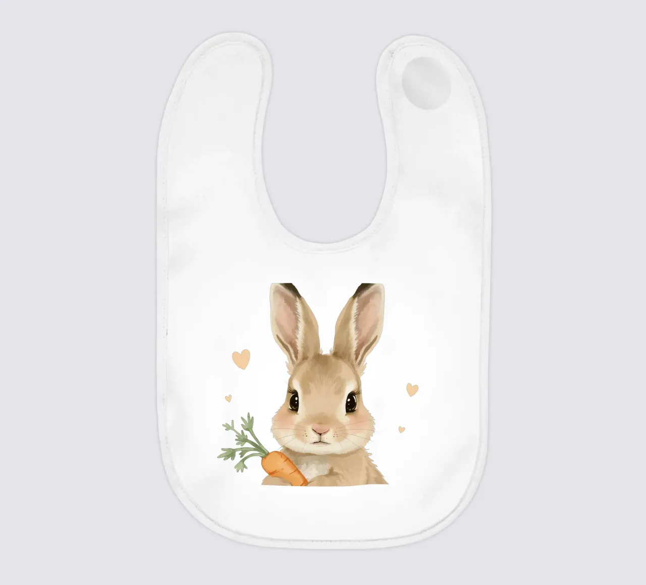 Coniglio carino con in mano una carota bavaglino da DesignDoodle