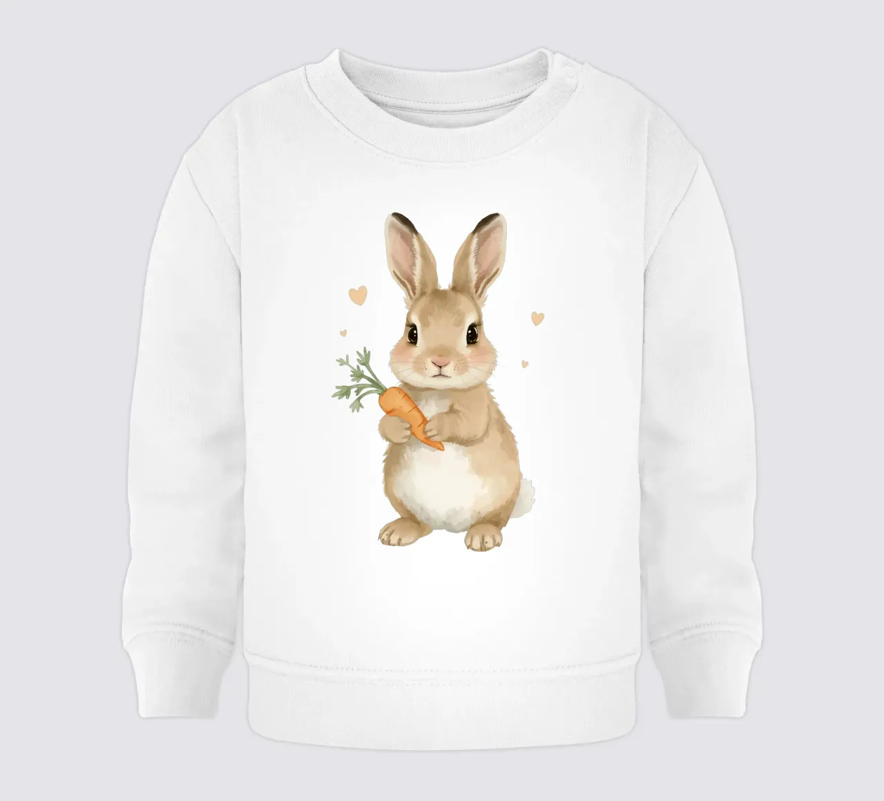 Coniglio carino con in mano una carota felpa neonato da DesignDoodle
