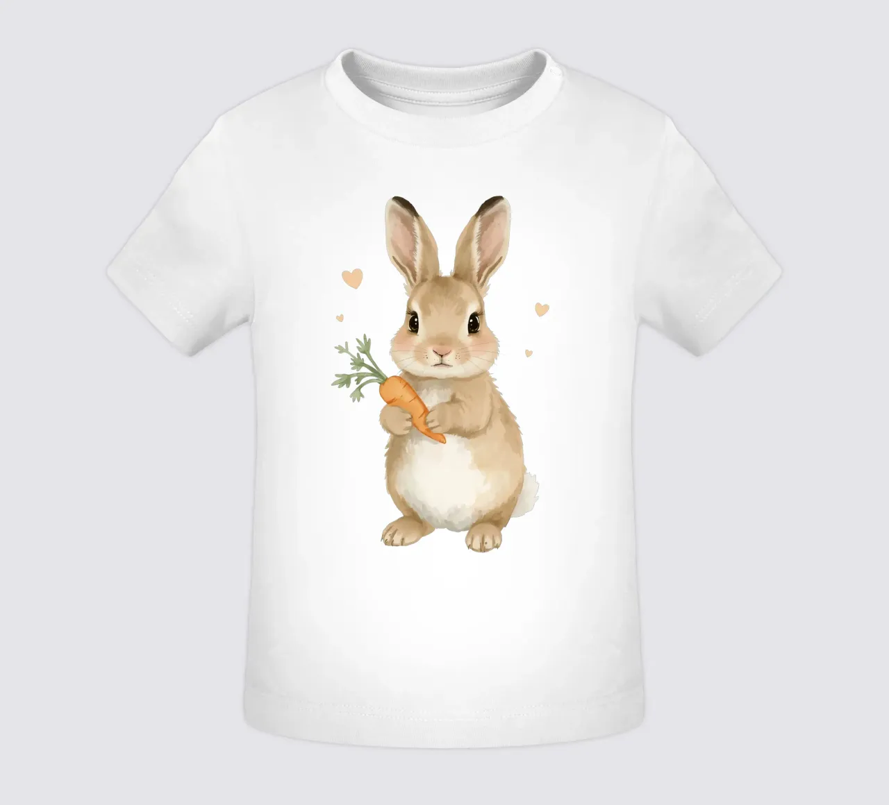 Coniglio carino con in mano una carota maglietta neonato da DesignDoodle