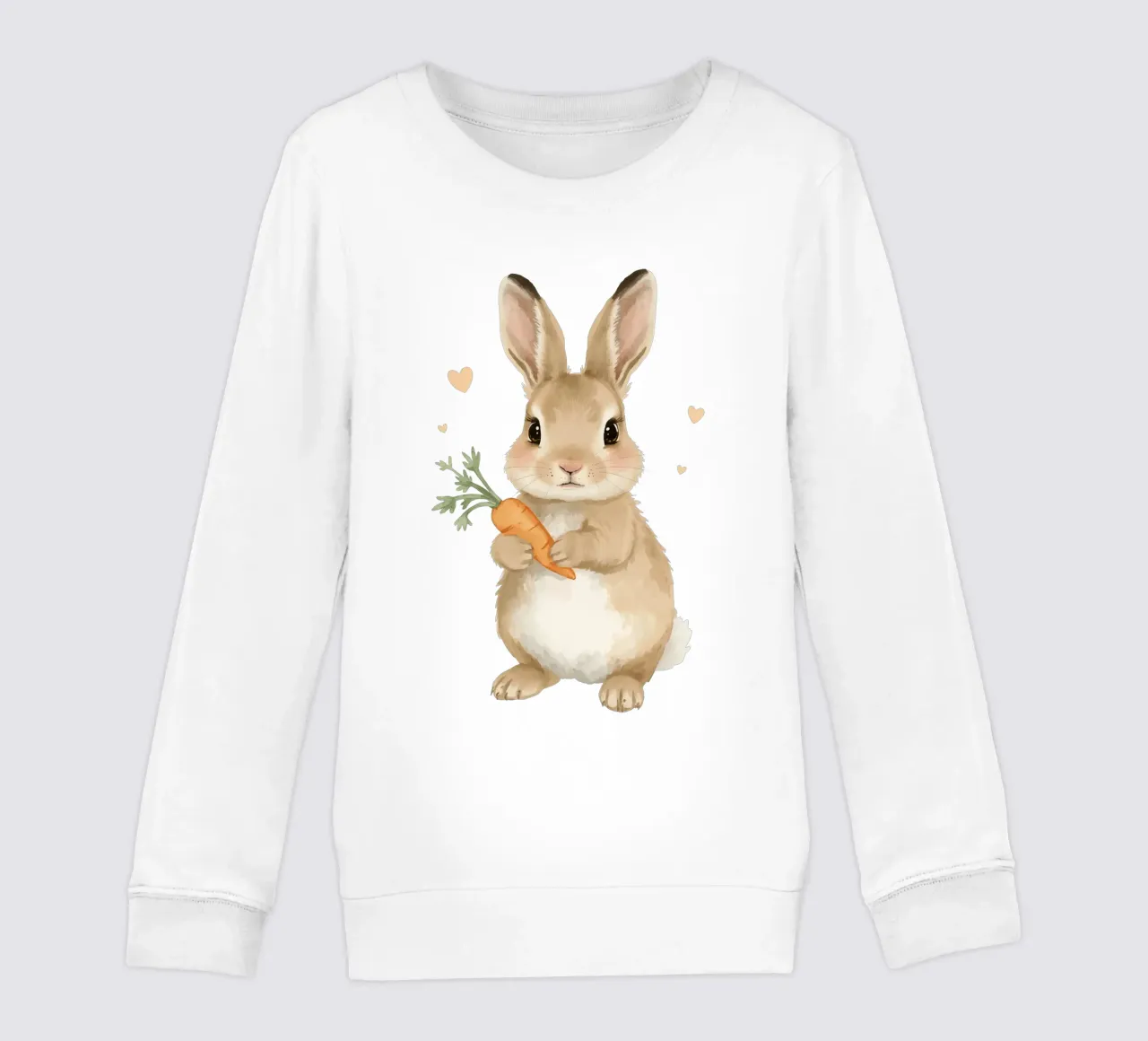 Coniglio carino con in mano una carota felpa bambino da DesignDoodle