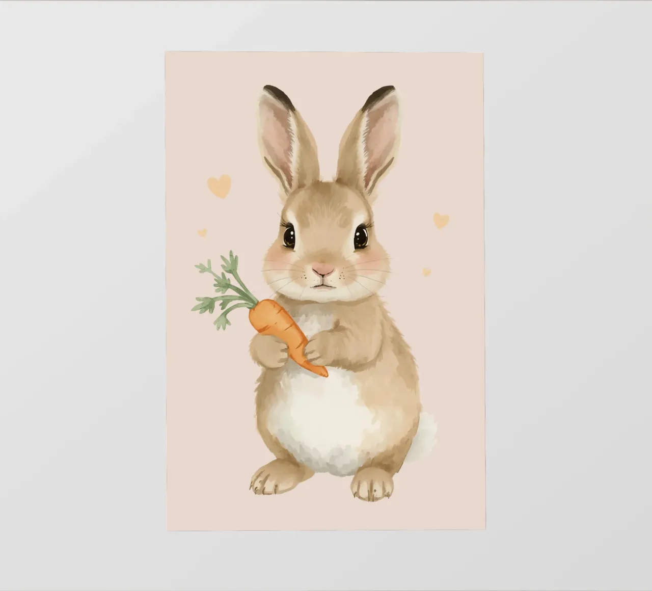Coniglio carino con in mano una carota telo in pvc da DesignDoodle