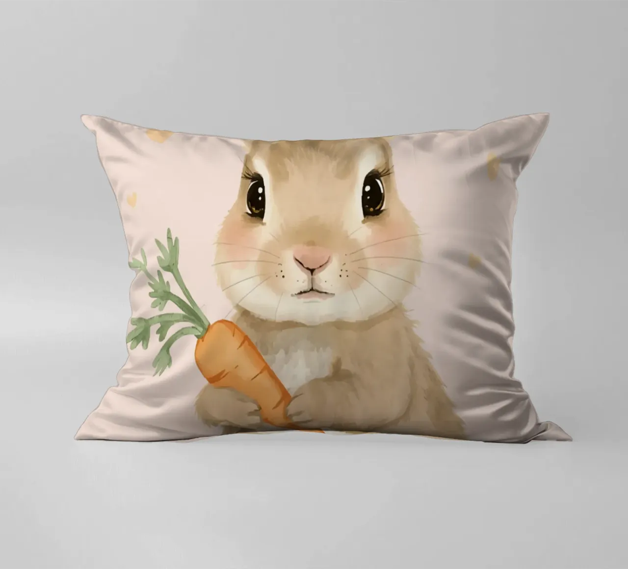 Coniglio carino con in mano una carota cuscino da DesignDoodle