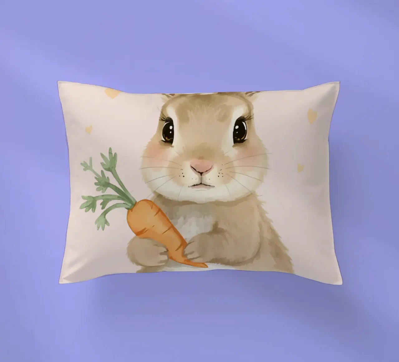 Coniglio carino con in mano una carota cuscino da DesignDoodle