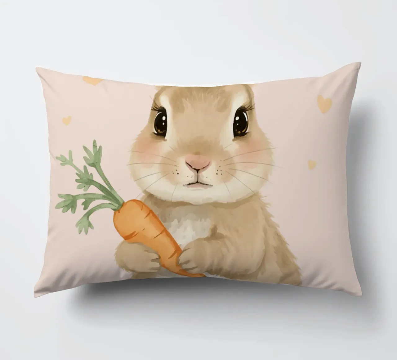 Coniglio carino con in mano una carota cuscino da DesignDoodle