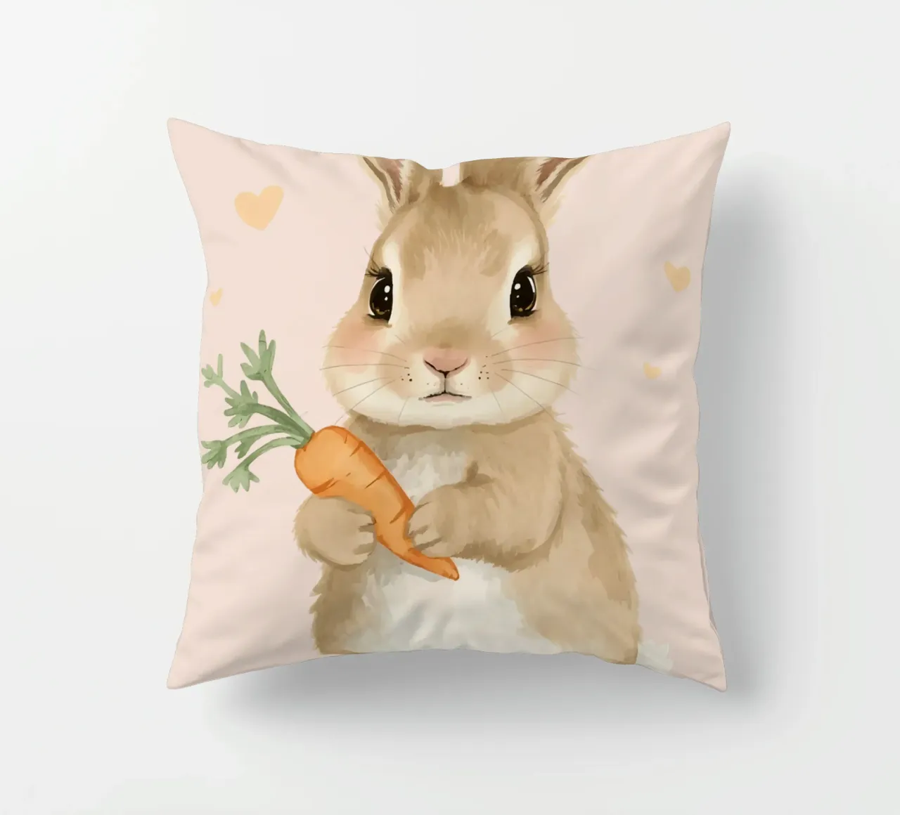 Coniglio carino con in mano una carota cuscino da DesignDoodle