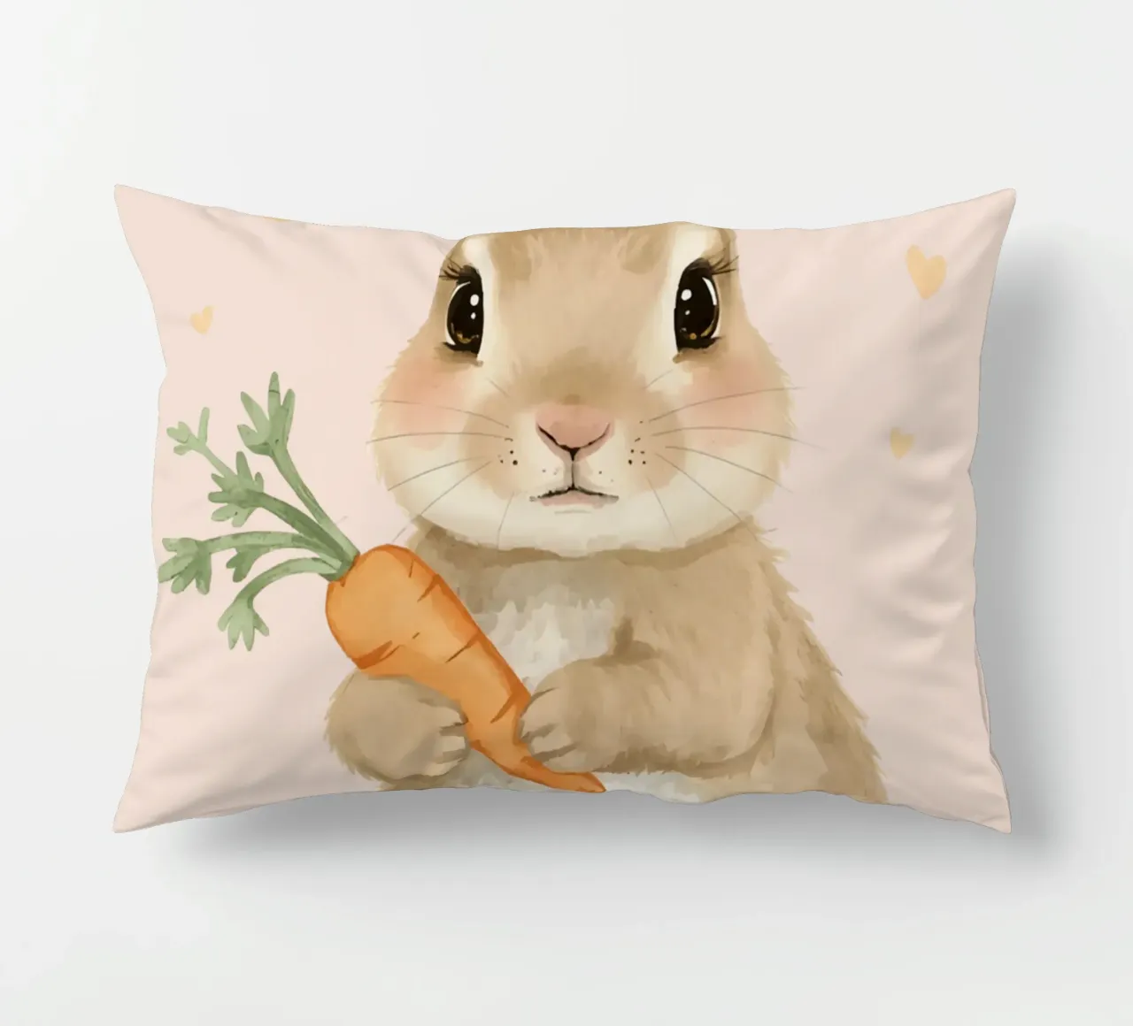 Coniglio carino con in mano una carota cuscino da DesignDoodle