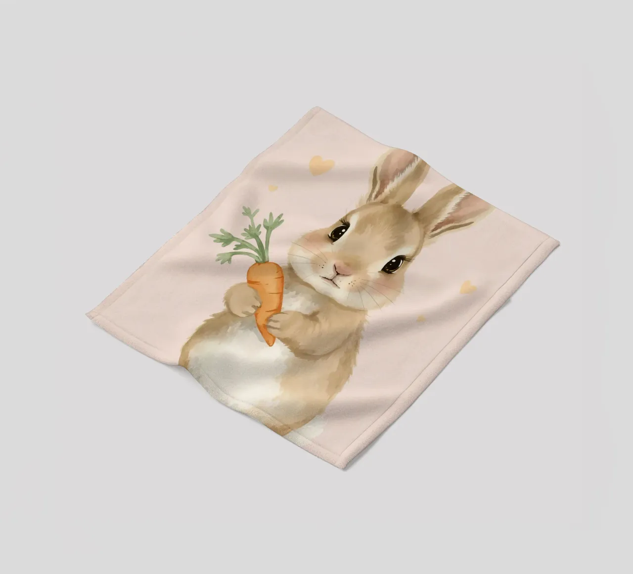 Coniglio carino con in mano una carota coperta in pile da DesignDoodle