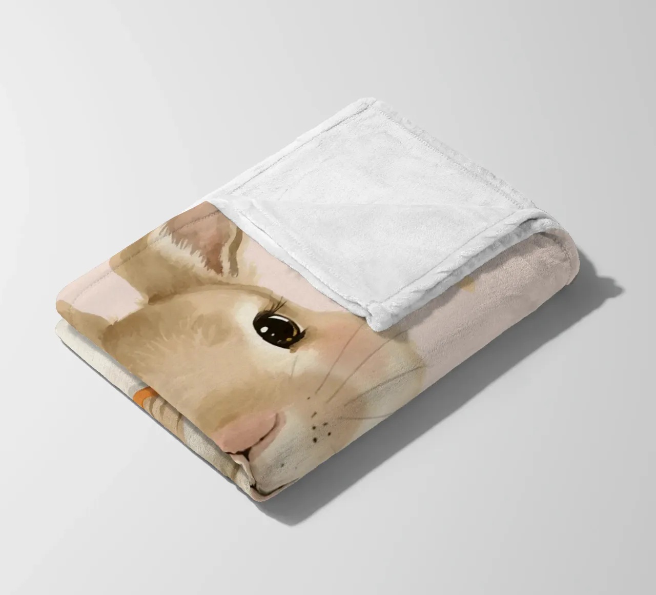 Coniglio carino con in mano una carota coperta in pile da DesignDoodle