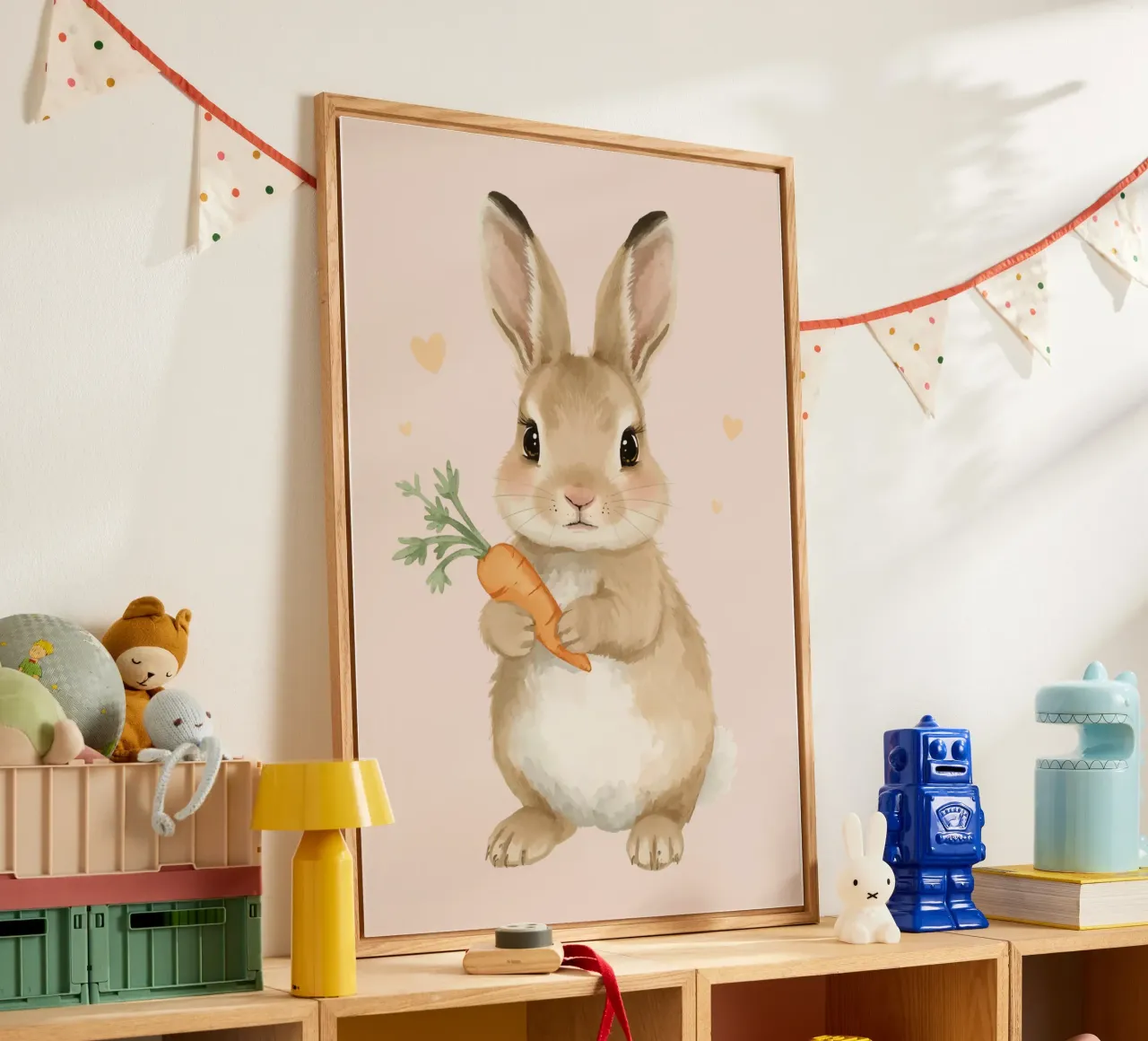 Coniglio carino con in mano una carota plexiglass da DesignDoodle