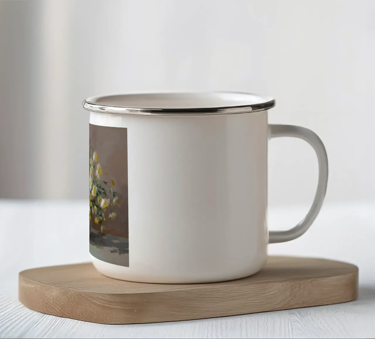 Margherita d'avorio Stillness tazza in smalto da Angkasa Mist