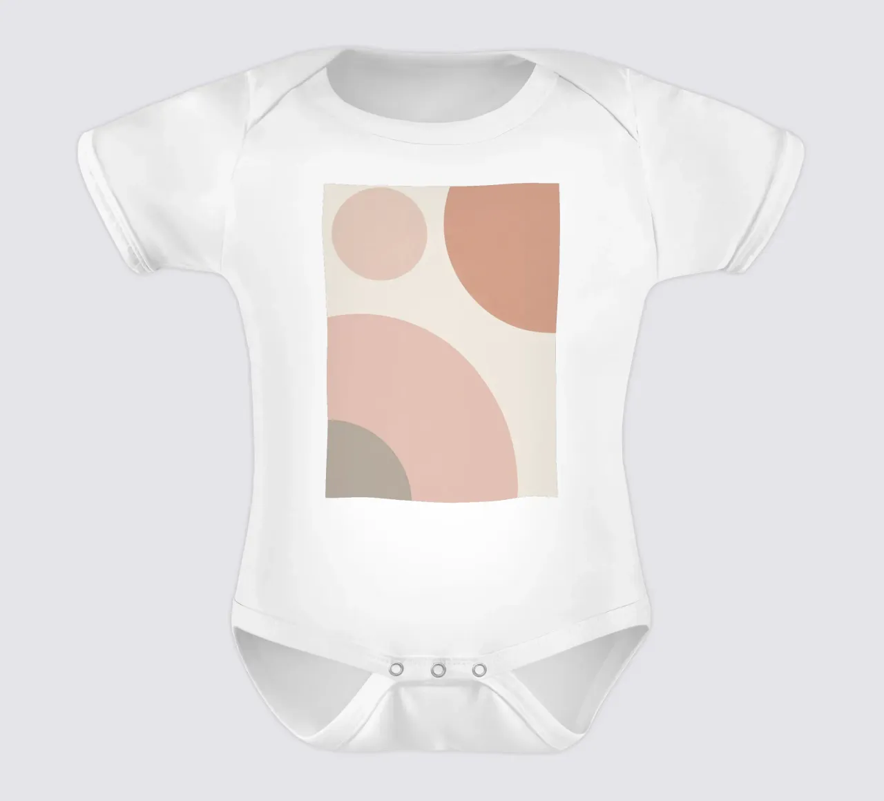 Forme geometriche astratte di cerchi in pastello body neonato maniche corte da DesignDoodle