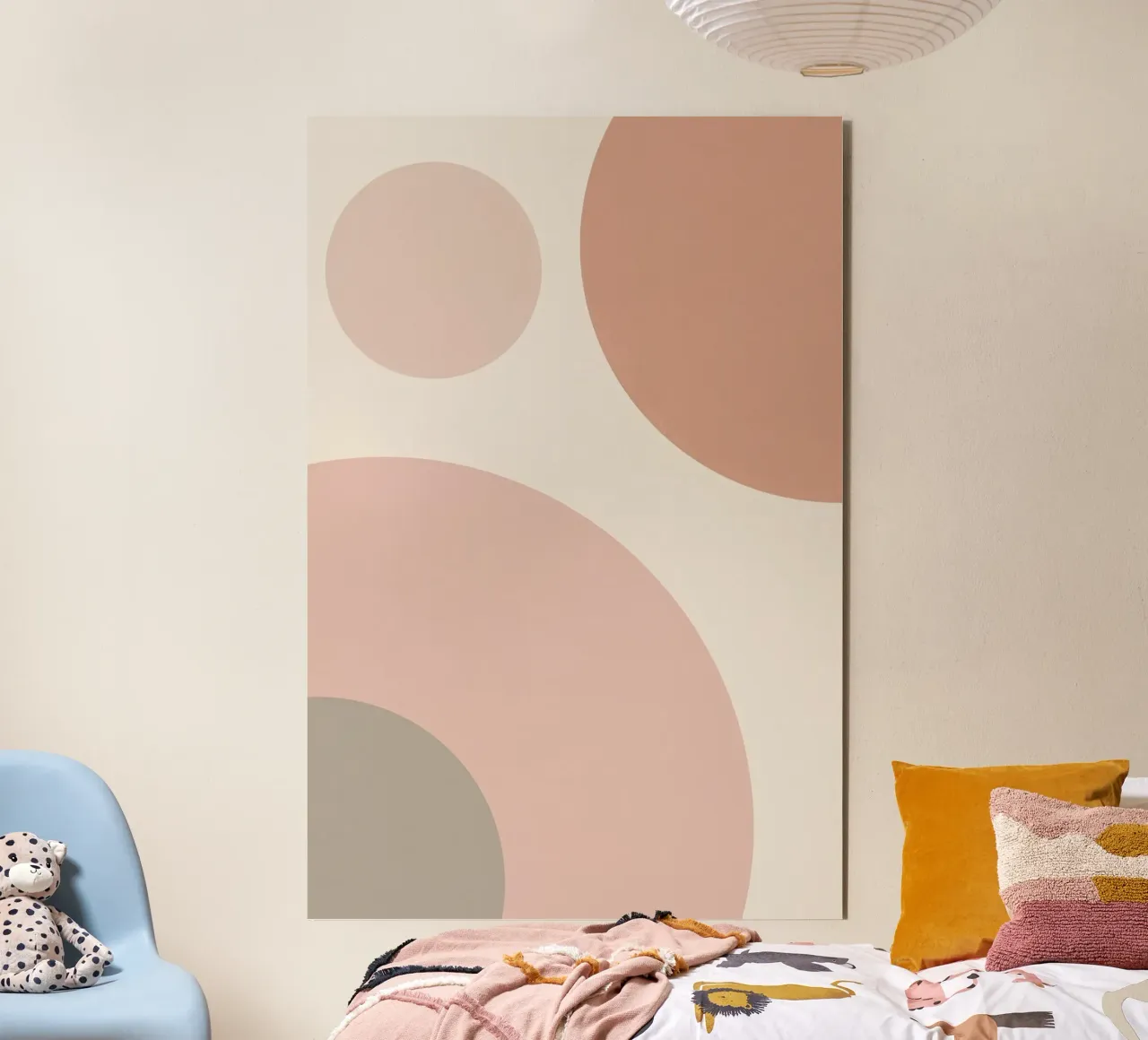 Forme geometriche astratte di cerchi in pastello alluminio dibond da DesignDoodle
