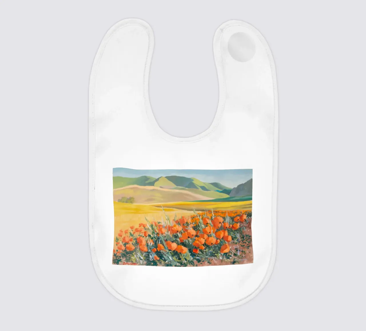 Patchwork di papaveri arancioni bavaglino da Angkasa Mist