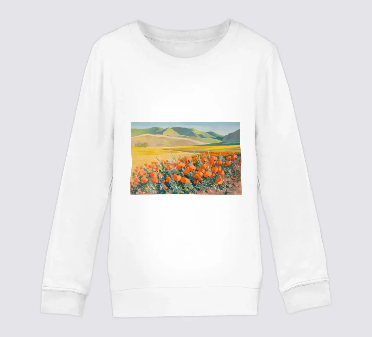Patchwork de amapolas naranjas sudadera para niño de Angkasa Mist